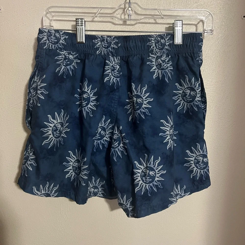 ASOS Classic Happy Face Sun Print Summer‎ Drawstring Swim Trunks Men's Size XS